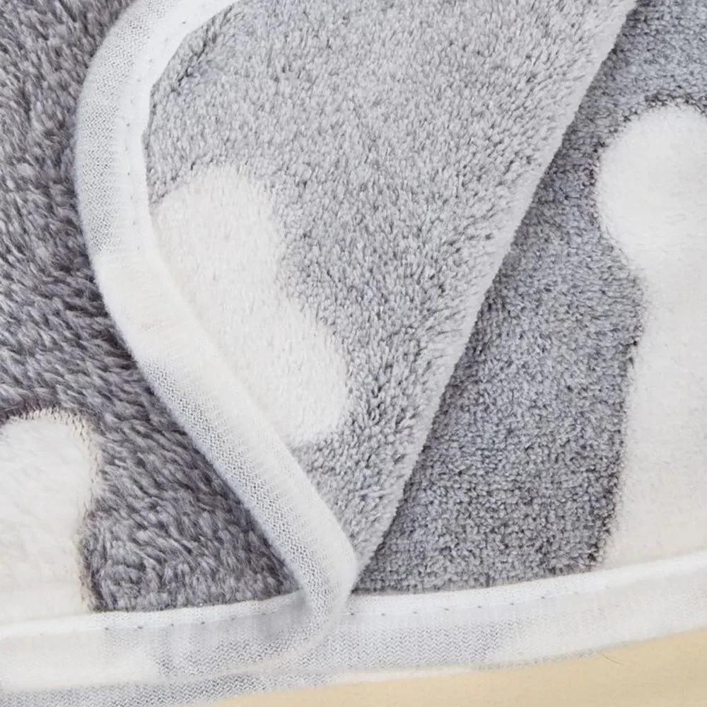 Bone - Gray / white plush dog blanket